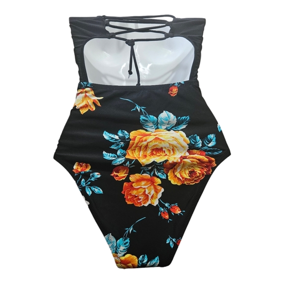 Cupshe One Piece Bathing Suit Vneck Crisscross Front Adjustable String Tie - Picture 7 of 9